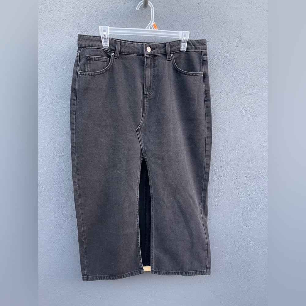 Cotton:On Women's Bailey Denim Maxi Skirt with Slit Graphite Black - Picture 10 of 11